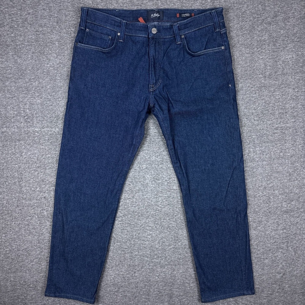 34 Heritage Courage Jeans Mens 38x32 Mid Rise‎ Straight Blue Denim Stretch